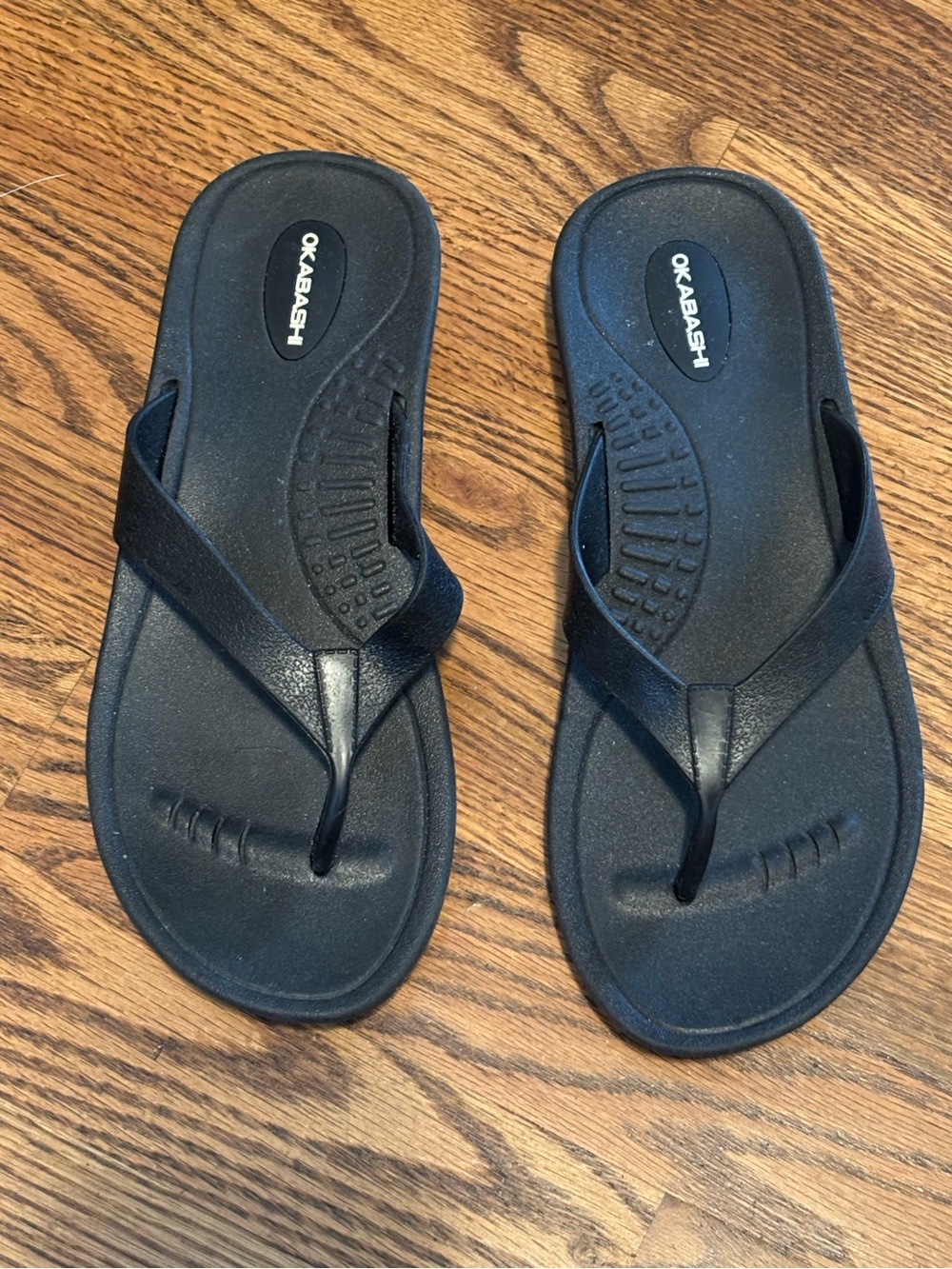 Okabashi Maui Women’s Flip Flops – Black – Size Medium (6.5 - 7.5)